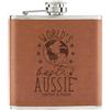 Gift Base World's Best Aussie 170ml pelle Sintetica Hip Flask Marroncino - Funny