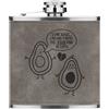 Gift Base Avocado Il Buono Kind Of Grasso 170ml Simil Pelle Hip Flask Grigio Divertente