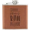 Gift Base Shhh There's Rum IN Here 170ml pelle Sintetica Hip Flask Marroncino - Funny Da