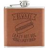 Gift Base Beware Crazy Hot Cane Lady 170ml pelle Sintetica Hip Flask Marroncino Fast Cibo