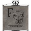 Gift Base Lettera F È Per Bulldog Francese Flaconcino In PU Pelle Grigia Alfabeto Cane