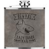 Gift Base Beware Crazy Shark Man 170ml pelle Sintetica Hip Flask Grigio Divertente Animale