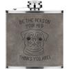 Gift Base Be The Persona Il Carlino Pensa You Are 170ml Simil Pelle Hip Flask Grigio Cane