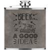 Gift Base Borraccia Da Whisky 6oz In Vera Pelle PU Grigio Divertente