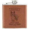 Gift Base Attenzione Signora Crazy Horse 6oz Flaconcino In Pelle PU Tan - Divertente Pony