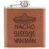 Gift Base Nacho Media Van Uomo 170ml pelle Sintetica Hip Flask Marroncino Mondo Best Funny