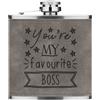 Gift Base You'Re My Favorito Boss Stars 170ml pelle Sintetica Hip Flask Grigio Divertente