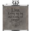 Gift Base I Love Posate My Cane E Lasciare Fuori Commas 170ml Simil Pelle Hip Flask Grigio
