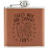 Gift Base Crazy Latte E Biscotti Lady Stars 170ml pelle Sintetica Hip Flask Tan Divertente