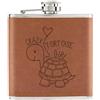 Gift Base Crazy Tartaruga Girl 170ml pelle Sintetica Hip Flask Marroncino Animali Scherzo