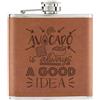 Gift Base Avocado È Always Un Buono Idea 170ml Simil Pelle Hip Flask Marroncino Guacamole
