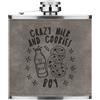 Gift Base Crazy Latte E Biscotti Ragazzo Stars 170ml pelle Sintetica Hip Flask Grigio Best