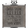 Gift Base Scarpe Speak Louder Than Parole 170ml pelle Sintetica Hip Flask Grigio Moda