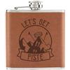 Gift Base Let's Get Piste Pissed Boccetta Hip Flask 6oz In Pelle PU Marrone