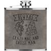Gift Base Beware Crazy Mac E Formaggio Uomo 170ml Simil Pelle Hip Flask Grigio Divertente