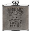 Gift Base Dietro Ogni Great Persona È Un Cane 170ml pelle Sintetica Hip Flask Grigio Funny