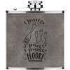 Gift Base 1 2 3 Prosecco Pavimento 170ml pelle Sintetica Hip Flask Grigio Divertente