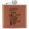 Gift Base Beware Crazy Zebra Man 170ml pelle Sintetica Hip Flask Marroncino - Funny