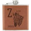 Gift Base La Lettera Z È Per Zebra 6oz In Pelle PU Tan - Divertente Animale