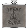 Gift Base Beware Crazy Vela Man 170ml pelle Sintetica Hip Flask Grigio Funny Sport Barca
