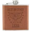 Gift Base Best Brother Ever No.1 Trofeo 170ml pelle Sintetica Hip Flask Marroncino - Funny