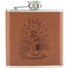 Gift Base Santo Guacamole 170ml pelle Sintetica Hip Flask Marroncino - Divertente Avocado