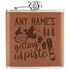 Gift Base Flasca Per Fianchi Personalizzata Tan Stag In Vera Pelle 6oz PU
