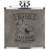 Gift Base Beware Crazy Shark Lady 170ml pelle Sintetica Hip Flask Grigio Divertente Animal