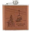 Gift Base Flask Personalizzato In PU Pelle Da Sci 6oz Tan Let's Get Piste Papà