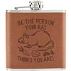 Gift Base Be The Persona Il Rat Pensa You Are 170ml Simil Pelle Hip Flask Marroncino Crazy