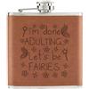 Gift Base Io Sono Prodotti Adulting Let's Be Fatine 170ml pelle Sintetica Hip Flask Tan -