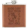 Gift Base Dietro Ogni Great Persona È Un Cavallo 170ml pelle Sintetica Hip Flask Tan Funny