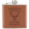 Gift Base Beware Crazy Cervo Lady 170ml pelle Sintetica Hip Flask Marroncino - Divertente