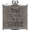 Gift Base Trust Me I'M A Design 170ml pelle Sintetica Hip Flask Grigio Funny Best Grafico