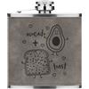 Gift Base Avocado Plus Toast 6oz In Pelle PU Grigia Flask Divertente
