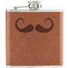 Gift Base Cuscinetto Baffi 170ml pelle Sintetica Hip Flask Marroncino - Divertente Da Slip