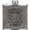 Gift Base Crazy Natale Man Fiocchi di Neve 170ml Simil Pelle Hip Flask Grigio Divertente