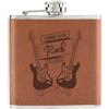 Gift Base Lungo Live Rock'N'Roll Chitarra Elettrica 170ml PU Pelle Hip Flask Marroncino -