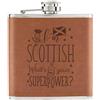 Gift Base Caraffa Tasca Hip Flask 6oz In Vera Pelle PU Tan Scozia Divertente