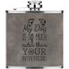 Gift Base My Cane È Cuter Than il Tuo Boyfriend Dalmata 170ml Simil Pelle Hip Flask Grigio