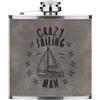 Gift Base Crazy Vela Man Stars 170ml pelle Sintetica Hip Flask Grigio Funny Sport Barca