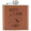 Gift Base Crazy Shark Lady 170ml pelle Sintetica Hip Flask Marroncino - Divertente Animale