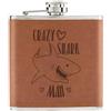 Gift Base Crazy Shark Man 6oz In Pelle PU Tan - Divertente Animale