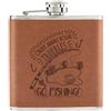 Gift Base Cast Away Your Troubles Go Pesca 170ml pelle Sintetica Hip Flask Tan Divertente