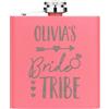 Gift Base Borraccia Tascabile Personalizzata Bride Tribe Name 6oz Metallo Rosa Opaco