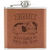 Gift Base Beware Crazy Guinea Pig Girl 170ml pelle Sintetica Hip Flask Marroncino - Funny