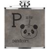 Gift Base Lettera P È Per Pandicorn 170ml pelle Sintetica Hip Flask Grigio Funny Panda