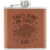 Gift Base Crazy Beans On Toast Girl Stars 170ml pelle Sintetica Hip Flask Marroncino Funny