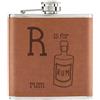 Gift Base Lettera R È Per Rum 170ml pelle Sintetica Hip Flask Marroncino - Funny Alfabeto