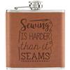 Gift Base Di Cucito È Tessuto Resistente Than It Cuciture 170ml Simil Pelle Hip Flask Tan